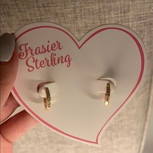 Frasier Sterling Gold Diamond Huggies